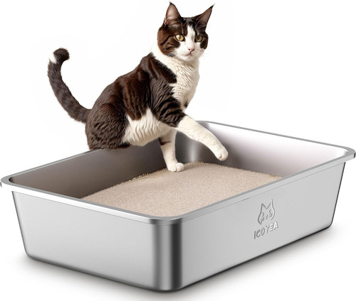 Stainless steel cat - steel, litter