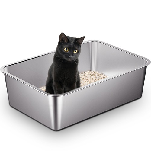 Stainless steel cat - stainless, litter