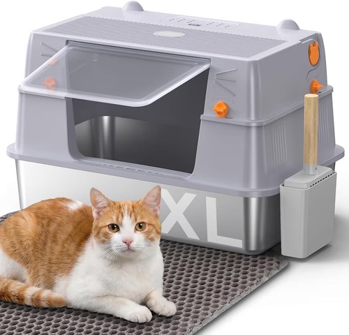Stainless steel cat - stainless, litter