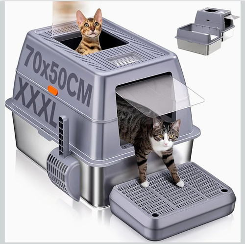 90l stainless steel cat - 90l, litter