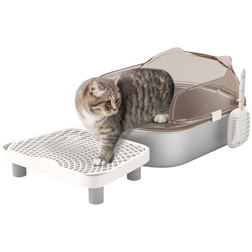 Pawhut stainless steel litter - steel,