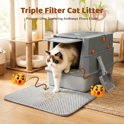 Stainless steel cat - stainless, litter