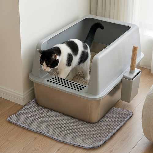 Xxl stainless steel cat litter - steel,