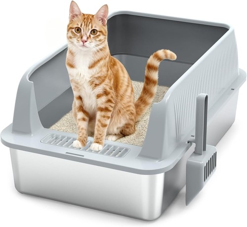 Cat litter tray stainless - cat, tray,