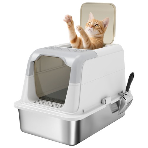 Pawhut stainless steel litter - pawhut,