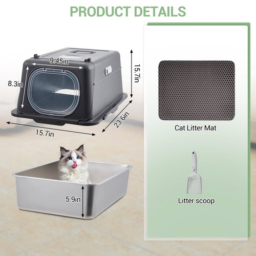 Stainless steel cat - stainless, litter