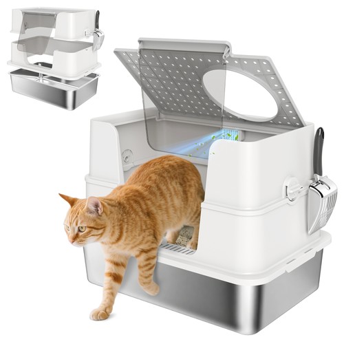 Pawhut stainless steel cat - pawhut,