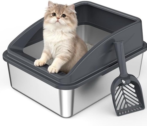 Stainless steel cat - steel, litter