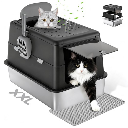 Xxl stainless steel cat - xxl, litter
