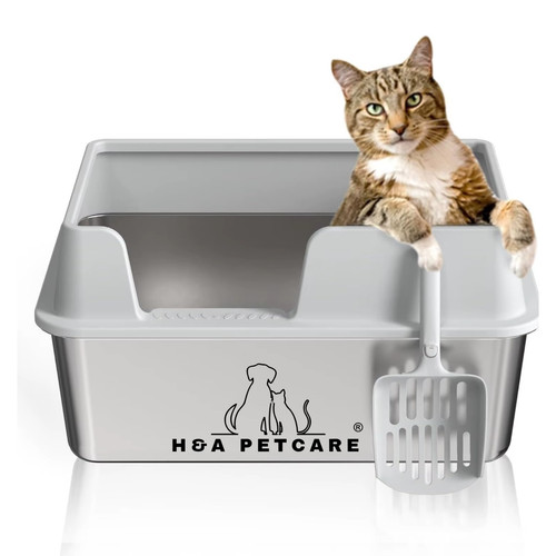 Stainless steel cat - steel, litter