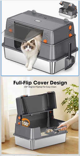 Stainless steel cat litter - cat, box
