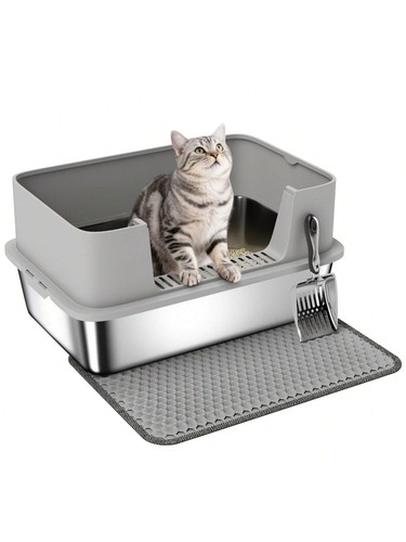 Stainless steel cat - steel, litter