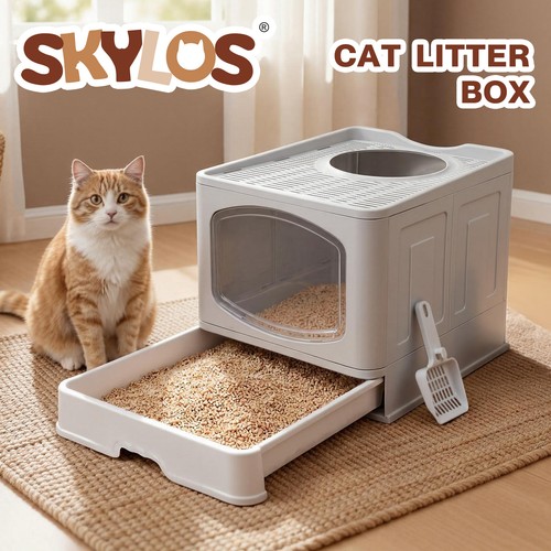 Skylos cat litter box enclosed - cat,