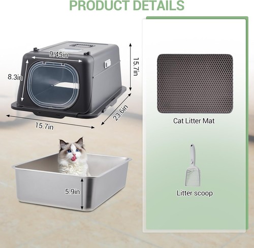 Stainless steel litter box - steel,