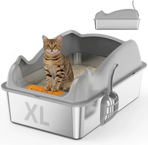 Stainless steel cat - stainless, litter