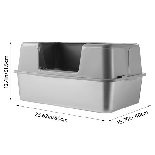 Stainless steel litter box - steel,