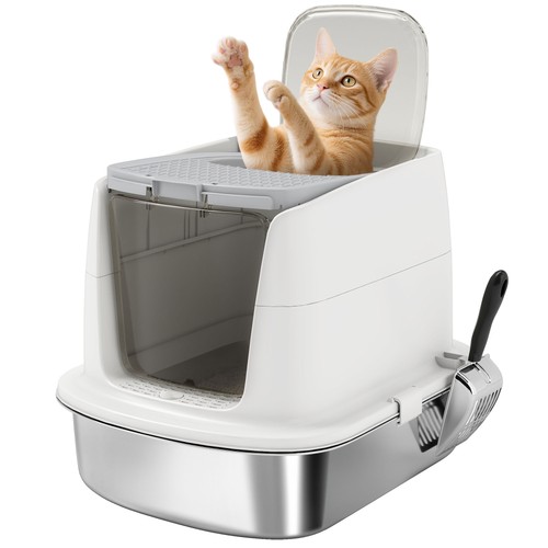 Pawhut stainless steel litter - stainless,