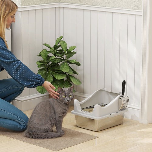 Pawhut stainless steel cat - steel,