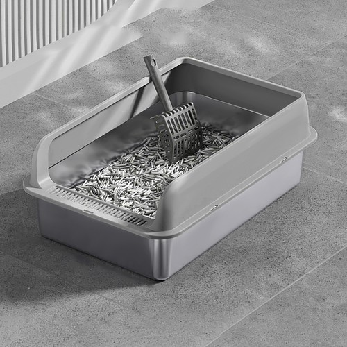 Stainless steel cat litter box - stainless,