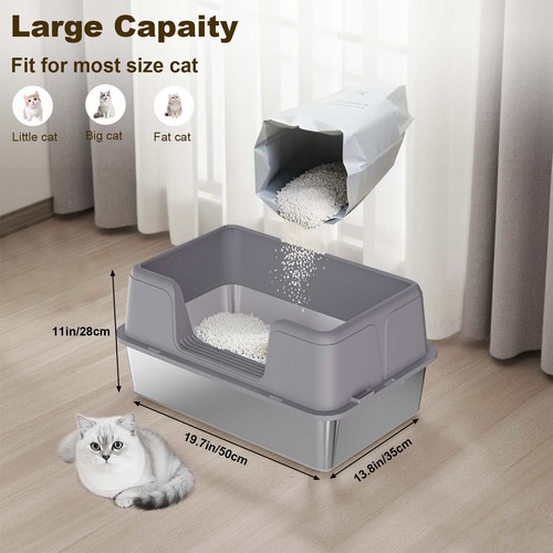 Stainless steel litter box - stainless,